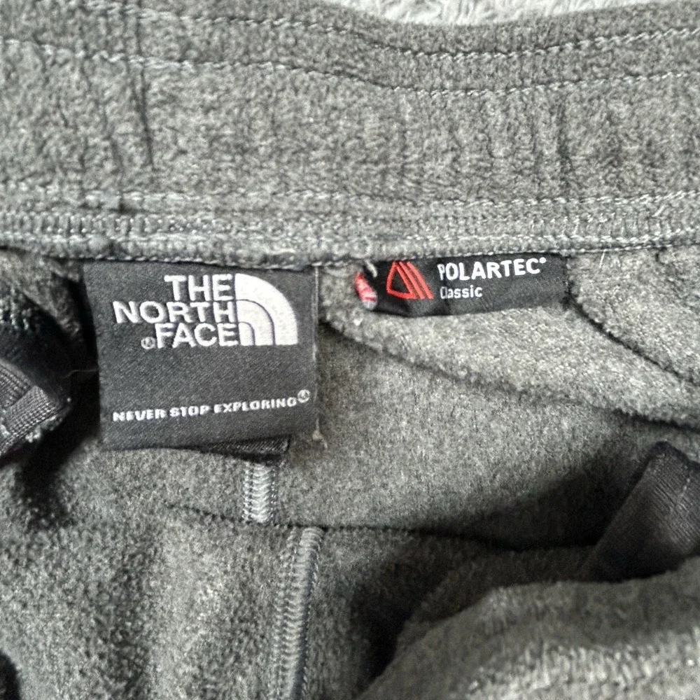 The North Face Fleece Pants Mens M Gray Polartec Outdoor Hiking Pockets 29.5